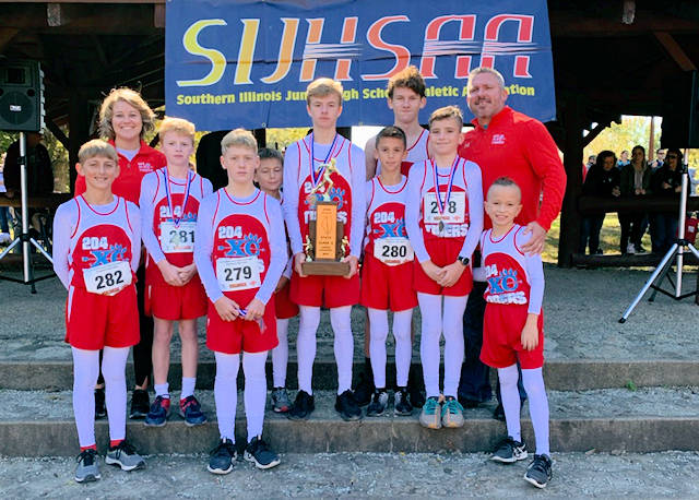 2019 SIJHSAA Boys Cross Country Class S 2nd Place Pinckneyville Consolidated 204